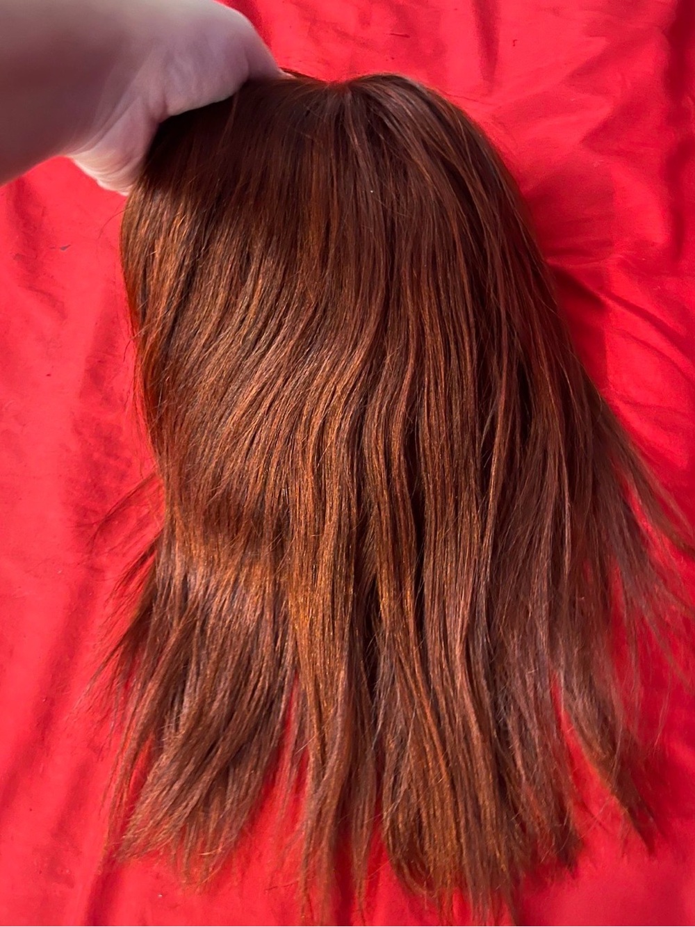 12 Inch Red Ginger Human Hair Wig